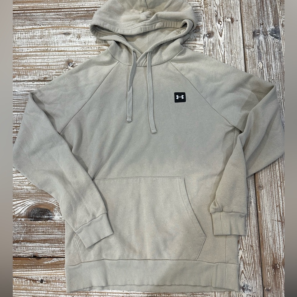 Under Armour Tan Sweatshirt Relaxed Fit Cotton-Blend
